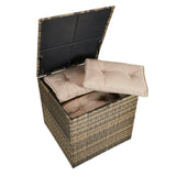 Signature Weave Holly 6-Seat Sofa Set with 2 Storage Tables - Mixed Brown