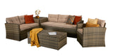 Signature Weave Holly 6-Seat Sofa Set with 2 Storage Tables - Mixed Brown