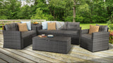 Signature Weave Holly 6-Seat Sofa Set with 2 Storage Tables - Grey