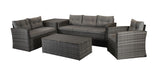 Signature Weave Holly 6-Seat Sofa Set with 2 Storage Tables - Grey