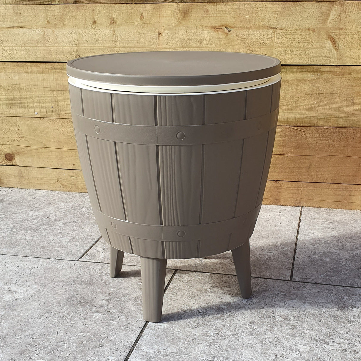 Signature Weave Barrel-Shaped Ice Bucket Table