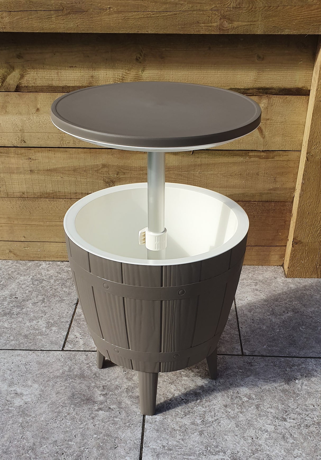Signature Weave Barrel-Shaped Ice Bucket Table