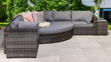 Signature Weave Jessica Large Corner Sofa Set with Chaise and 2 Glass Top Side Tables - Grey
