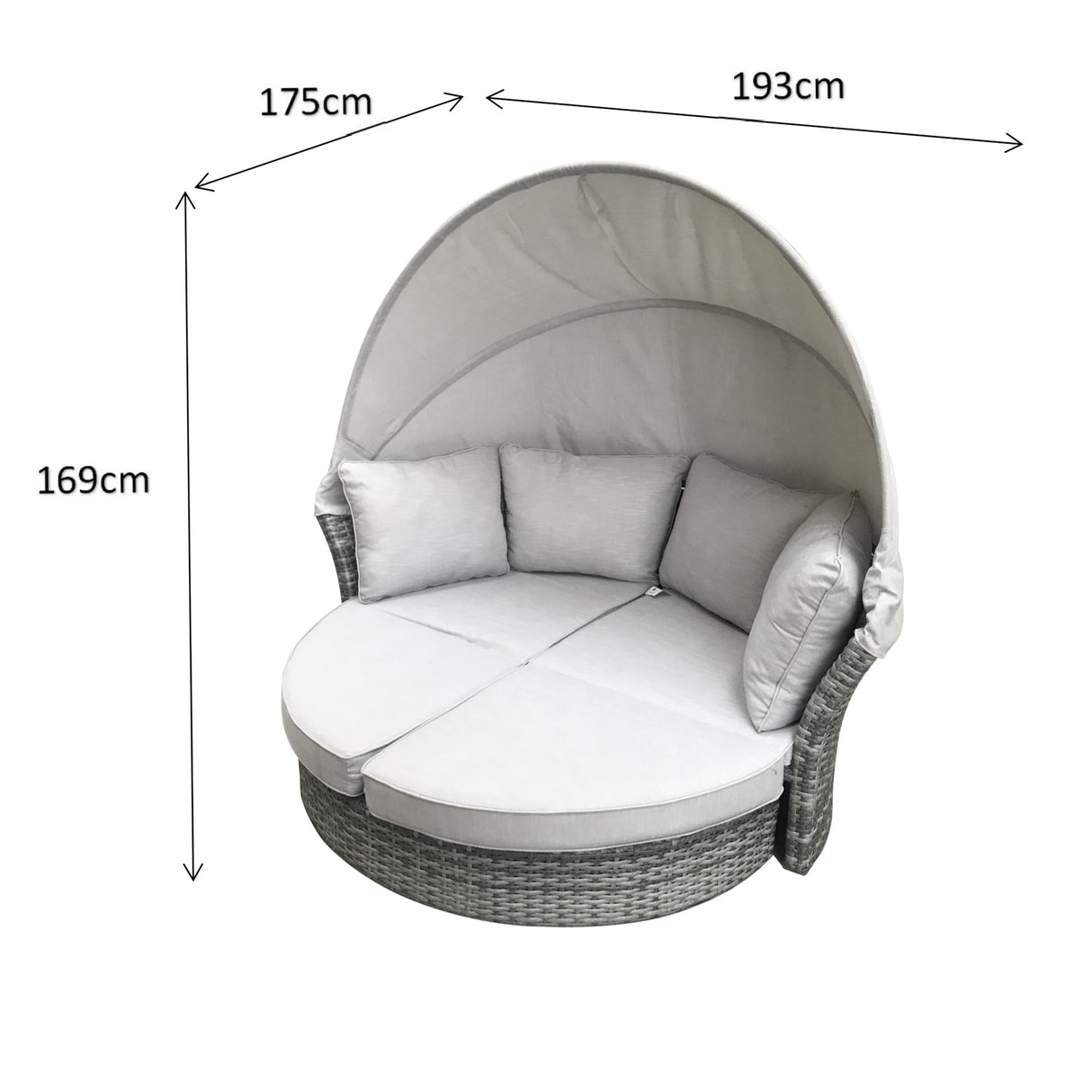 Signature Weave Lily Daybed with Canopy - Grey