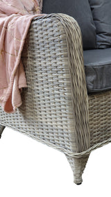 Signature Weave Meghan Large Corner Sofa Dining Set with Firepit Table and 2 Ottomans
