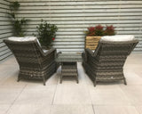 Signature Weave Mia Lounge Chair Set with Glass Top Side Table