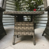 Signature Weave Mia Lounge Chair Set with Glass Top Side Table