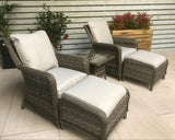 Signature Weave Mia Lounge Chair Set with Glass Top Side Table
