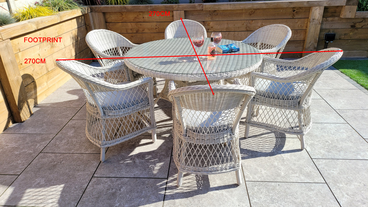 Signature Weave Rose 6-Seat Dining Table Set