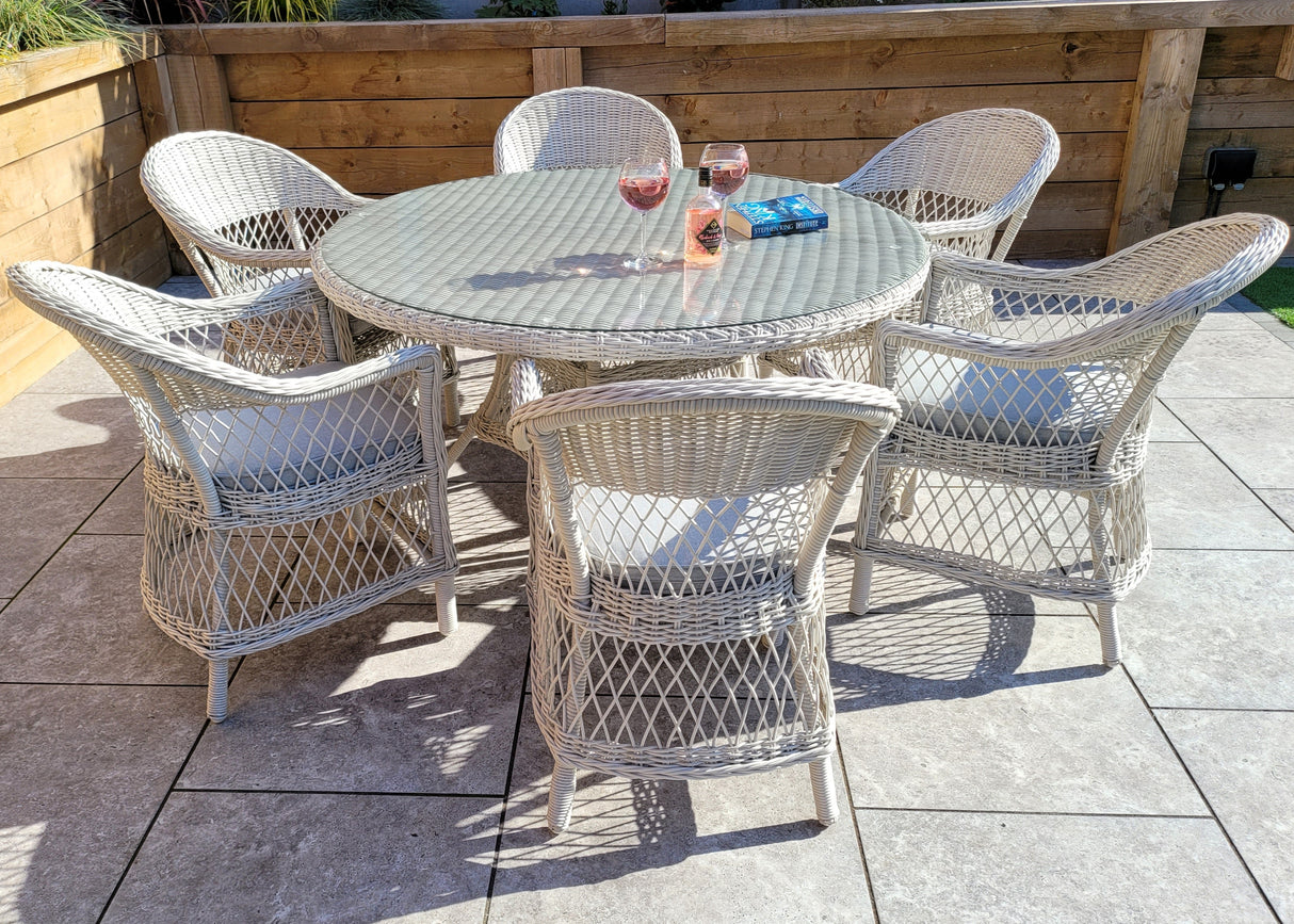Signature Weave Rose 6-Seat Dining Table Set