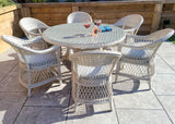 Signature Weave Rose 6-Seat Dining Table Set