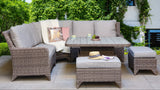 Signature Weave Sarah Lift and Rise Corner Sofa Dining Set with Lift Table and 2 Ottomans