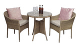 Signature Weave Darcey Round Bistro Table Set with 2 Stacking Chairs – Nature