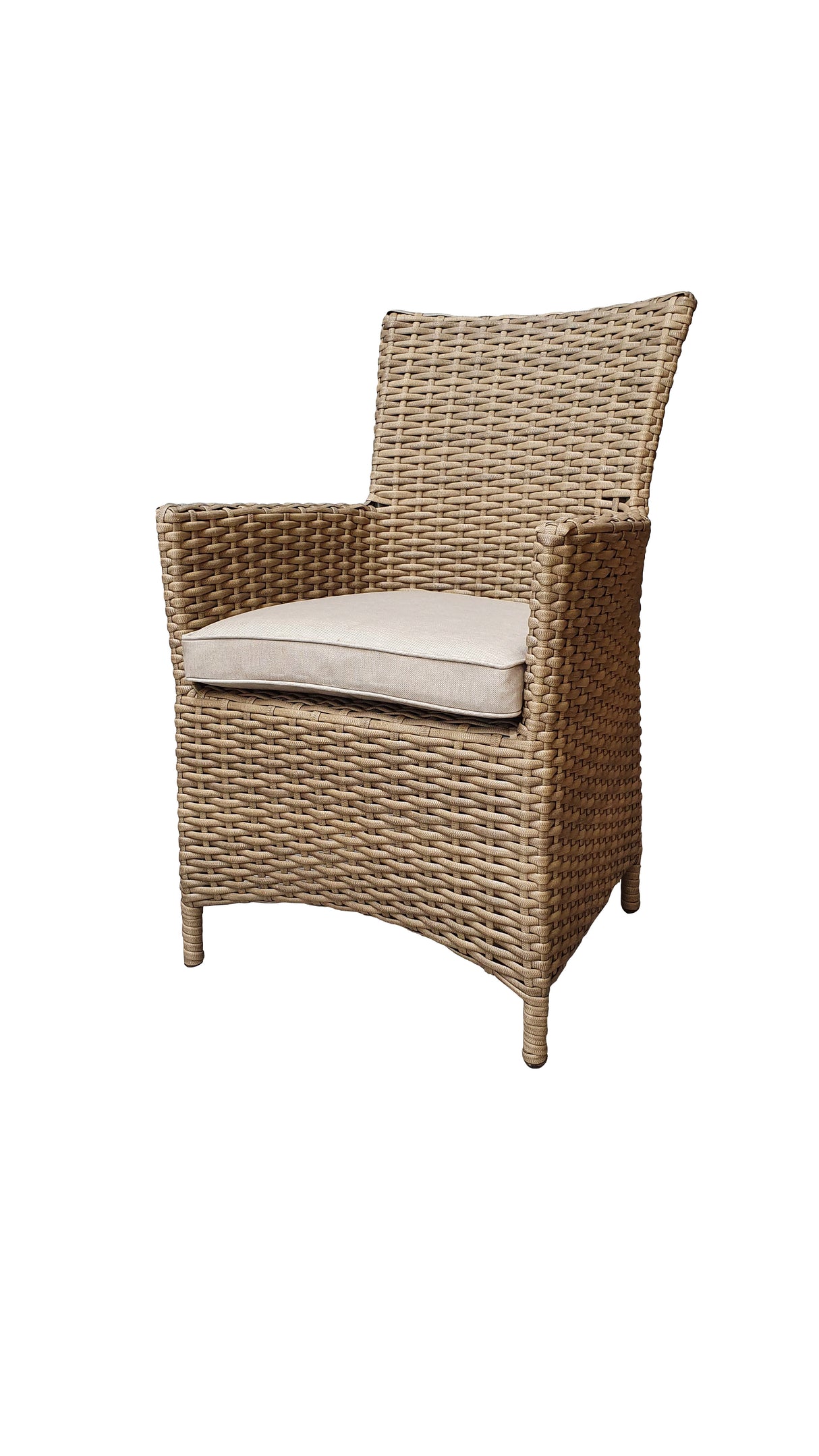 Signature Weave Darcey Six-Seat Rectangular Dining Table Set with 6 High-Back Dining Chairs – Nature