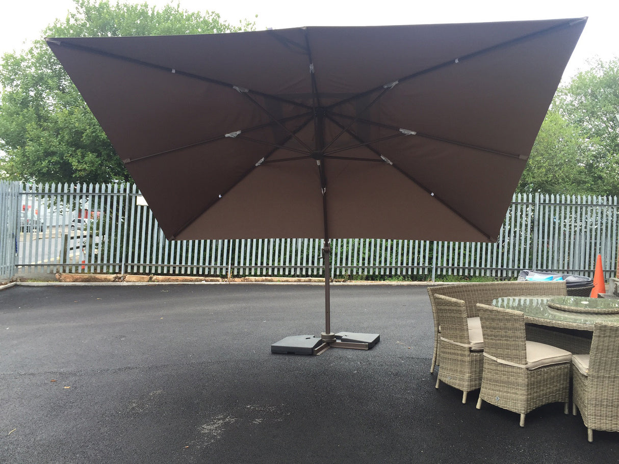 Signature Weave 3m Square Cantilever Parasol - Chocolate