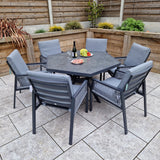 Signature Weave Bettina Hexagon Dining Table Set with 6 Chairs