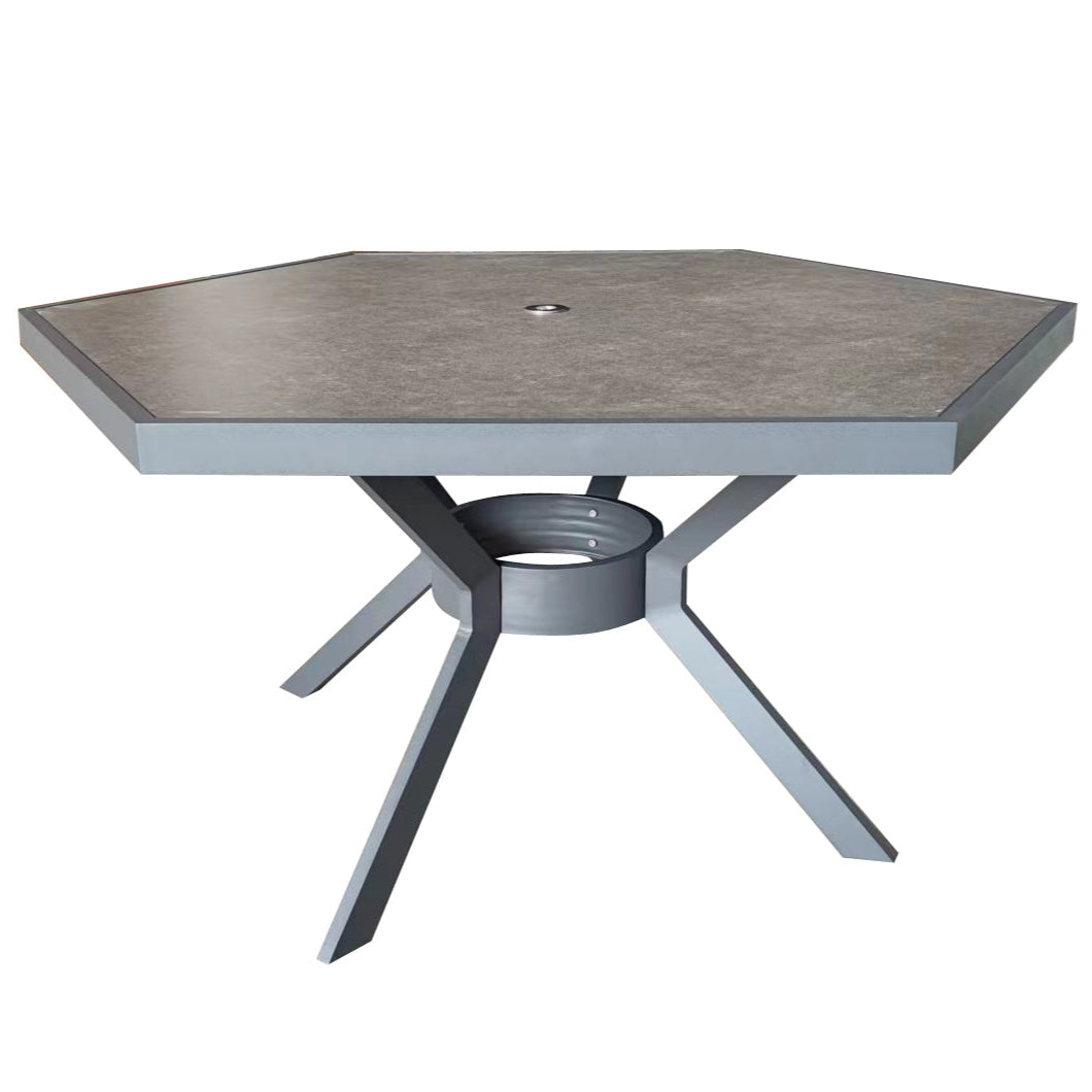 Signature Weave Bettina Hexagon Dining Table Set with 6 Chairs