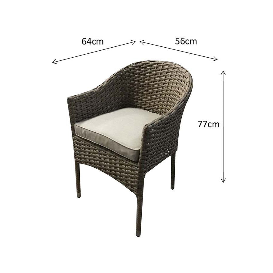 Signature Weave Darcey Pair of Stacking Chairs – Nature with Beige Cushion