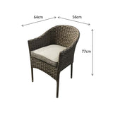 Signature Weave Darcey Pair of Stacking Chairs – Nature with Beige Cushion
