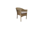 Signature Weave Darcey Four-Seat Round Dining Table Set with 4 Stacking Chairs – Nature