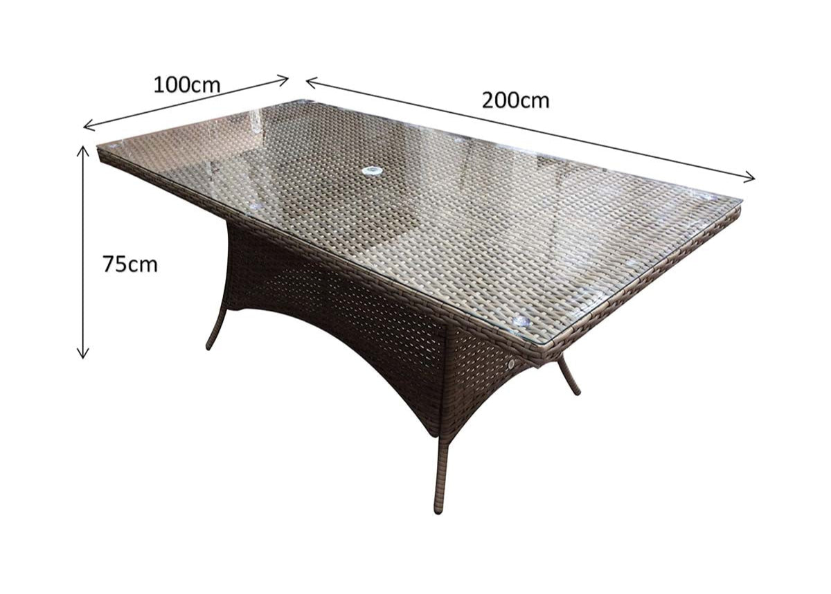 Signature Weave Darcey Eight-Seat Rectangular Table – Nature