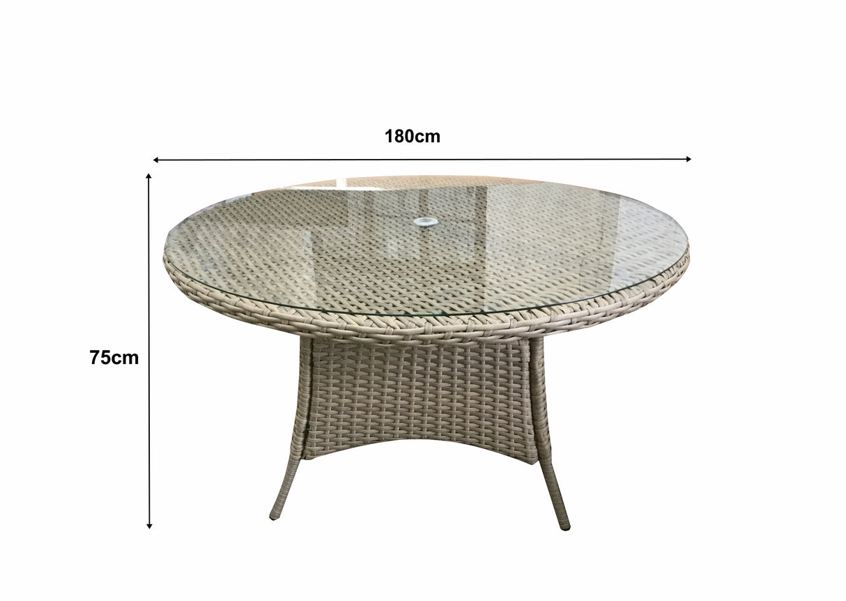 Signature Weave Darcey Eight-Seat Round Table – Nature