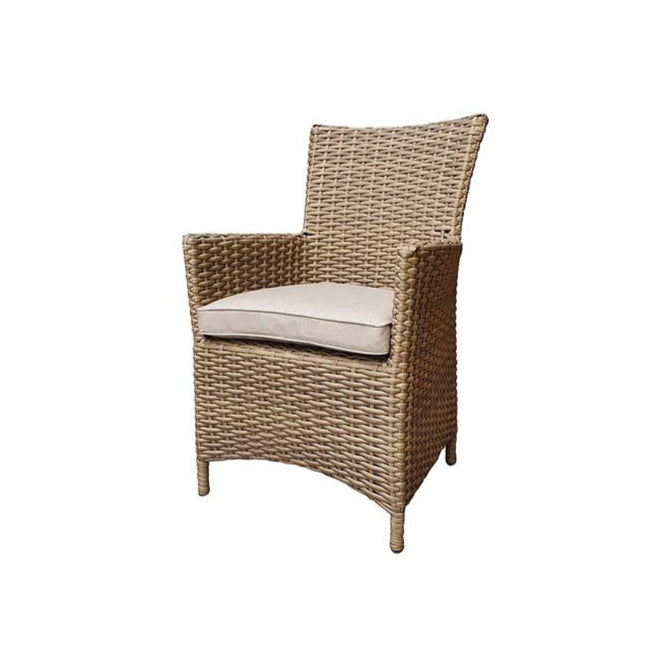 Signature Weave Darcey Eight-Seat Round Dining Table Set with 8 High-Back Dining Chairs – Nature