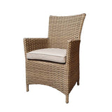 Signature Weave Darcey Four-Seat Round Dining Table Set with 4 High-Back Dining Chairs – Nature