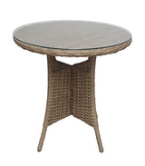 Signature Weave Darcey Round Bistro Table Set with 2 High-Back Dining Chairs – Nature