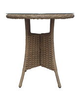 Signature Weave Darcey Round Bistro Table Set with 2 High-Back Dining Chairs – Nature