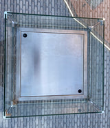 Signature Weave Edwina Four-Seat Square Gas Firepit Table – 3 Wicker Special Grey Weave