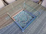 Signature Weave Edwina Eight-Seat Square Gas Firepit Table – 3 Wicker Special Grey Weave