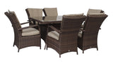 Signature Weave Florence 6-Seat Rectangular Dining Table Set with 6 Dining Chairs – Brown