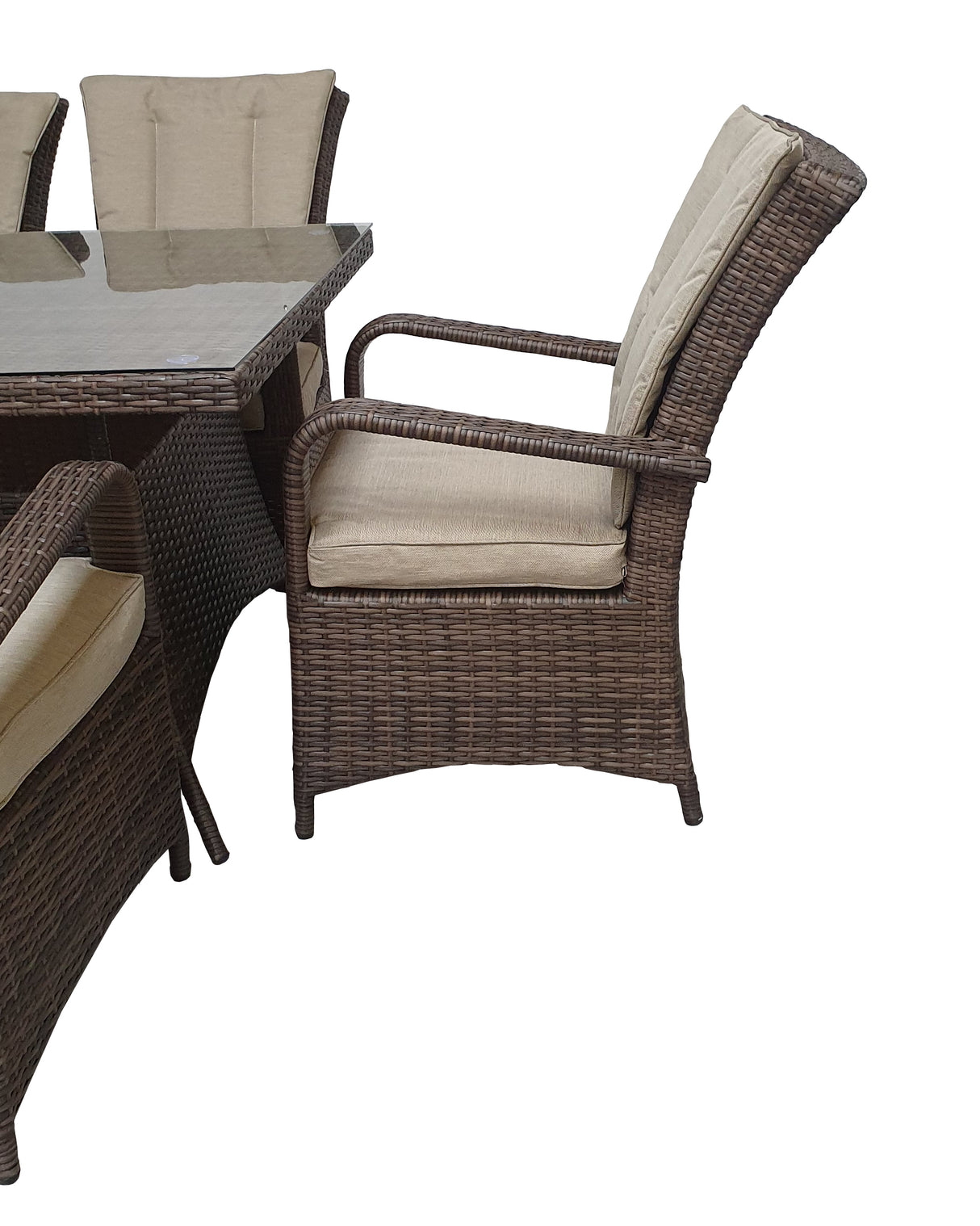 Signature Weave Florence 6-Seat Rectangular Dining Table Set with 6 Dining Chairs – Brown