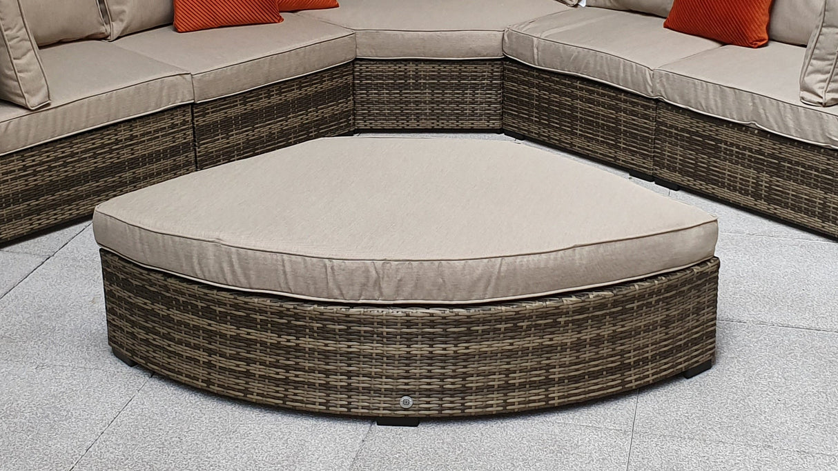 Signature Weave Jessica Large Corner Sofa Set with Chaise and 2 Glass Top Side Tables - Mixed Brown