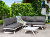 Signature Weave Kimmie Aluminium Corner Sofa – White Frame