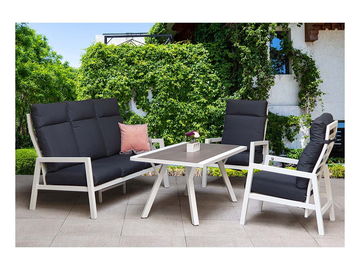 Signature Weave Kimmie 5-Seater Sofa Set – White Frame