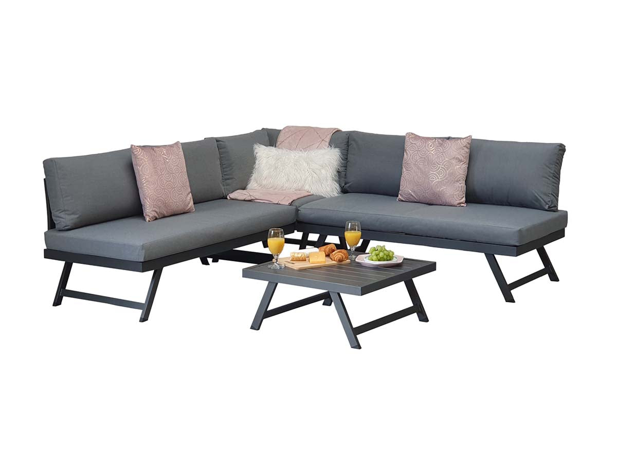 Signature Weave Kimmie Aluminium Corner Sofa – Grey Frame