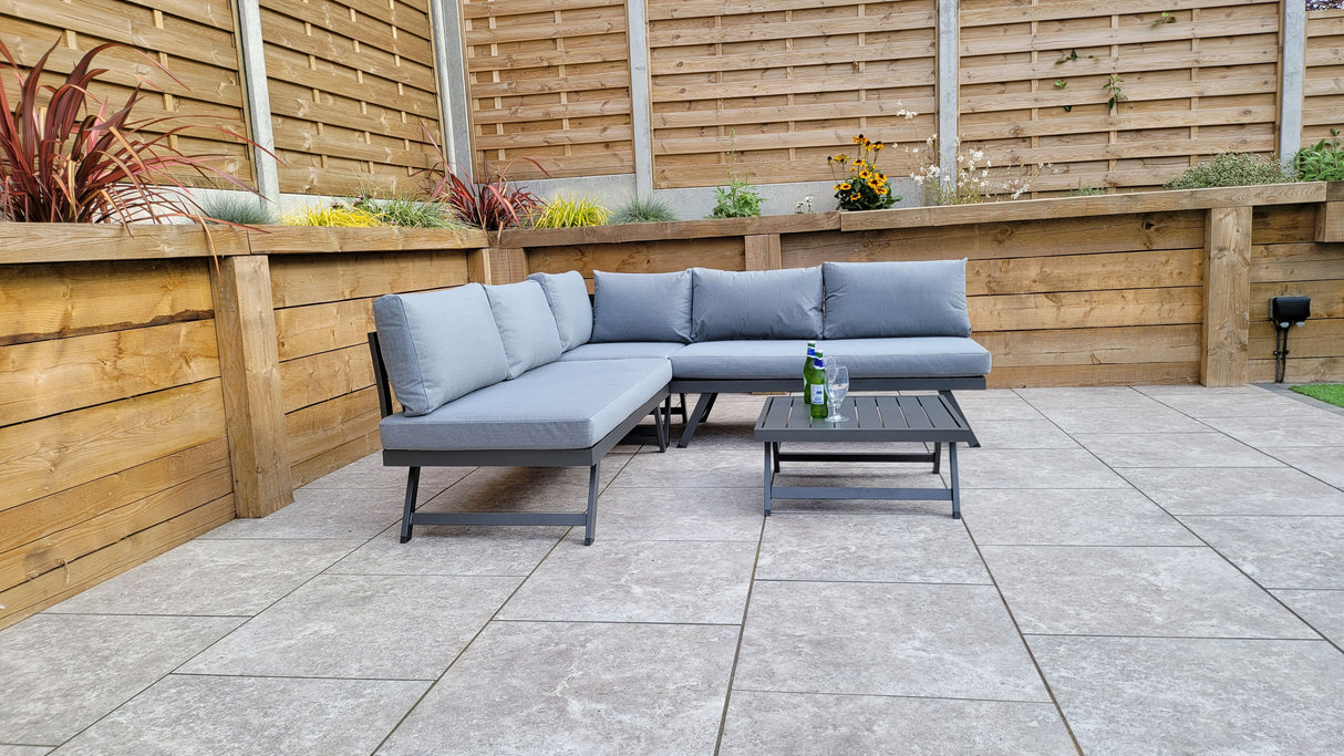 Signature Weave Kimmie Aluminium Corner Sofa – Grey Frame