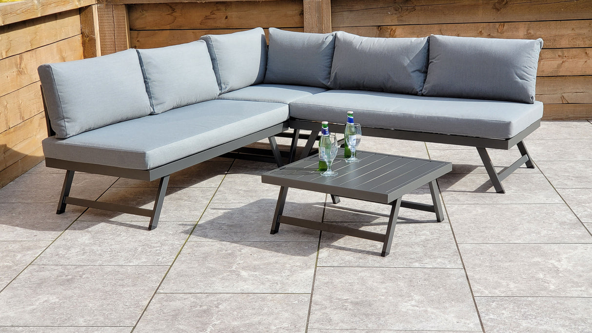 Signature Weave Kimmie Aluminium Corner Sofa – Grey Frame