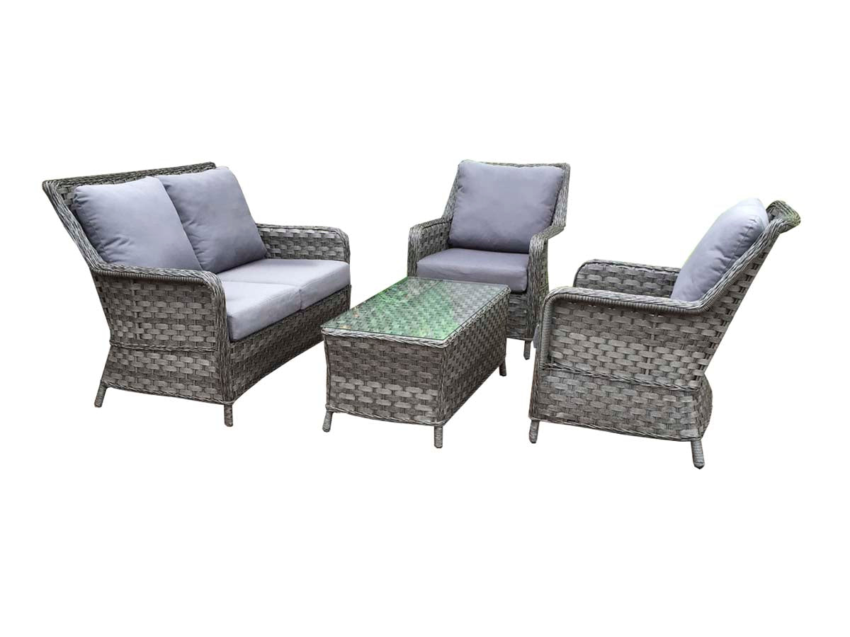 Signature Weave Mia Four-Seater Sofa Set - Multi-Grey Wicker