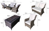 Signature Weave Mia Four-Seater Sofa Set - Multi-Grey Wicker