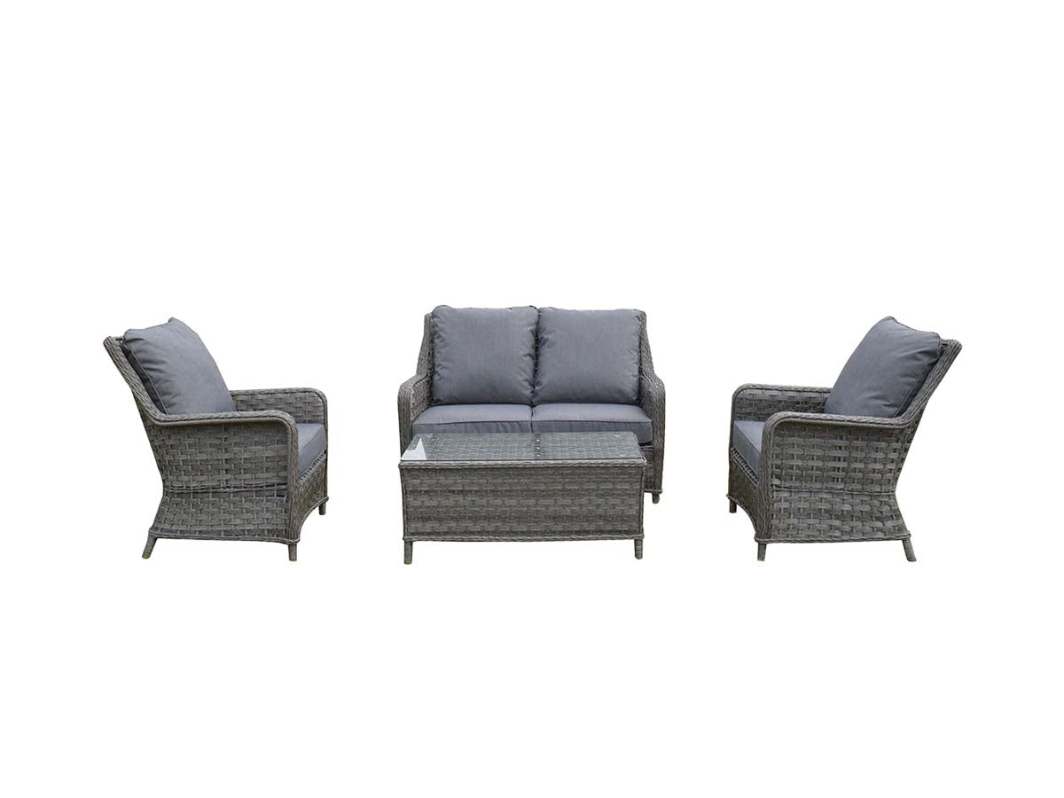 Signature Weave Mia Four-Seater Sofa Set - Multi-Grey Wicker
