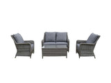 Signature Weave Mia Four-Seater Sofa Set - Multi-Grey Wicker