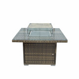 Signature Weave Milan Gas Firepit Table - Nature/Brown