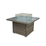 Signature Weave Milan Gas Firepit Table - Nature/Brown