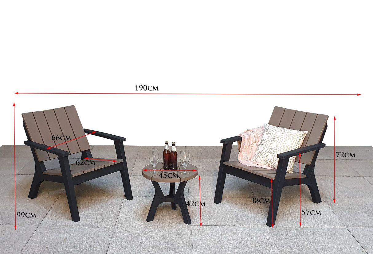 Signature Weave Polly 2-Seat Lounge Set with Side Table