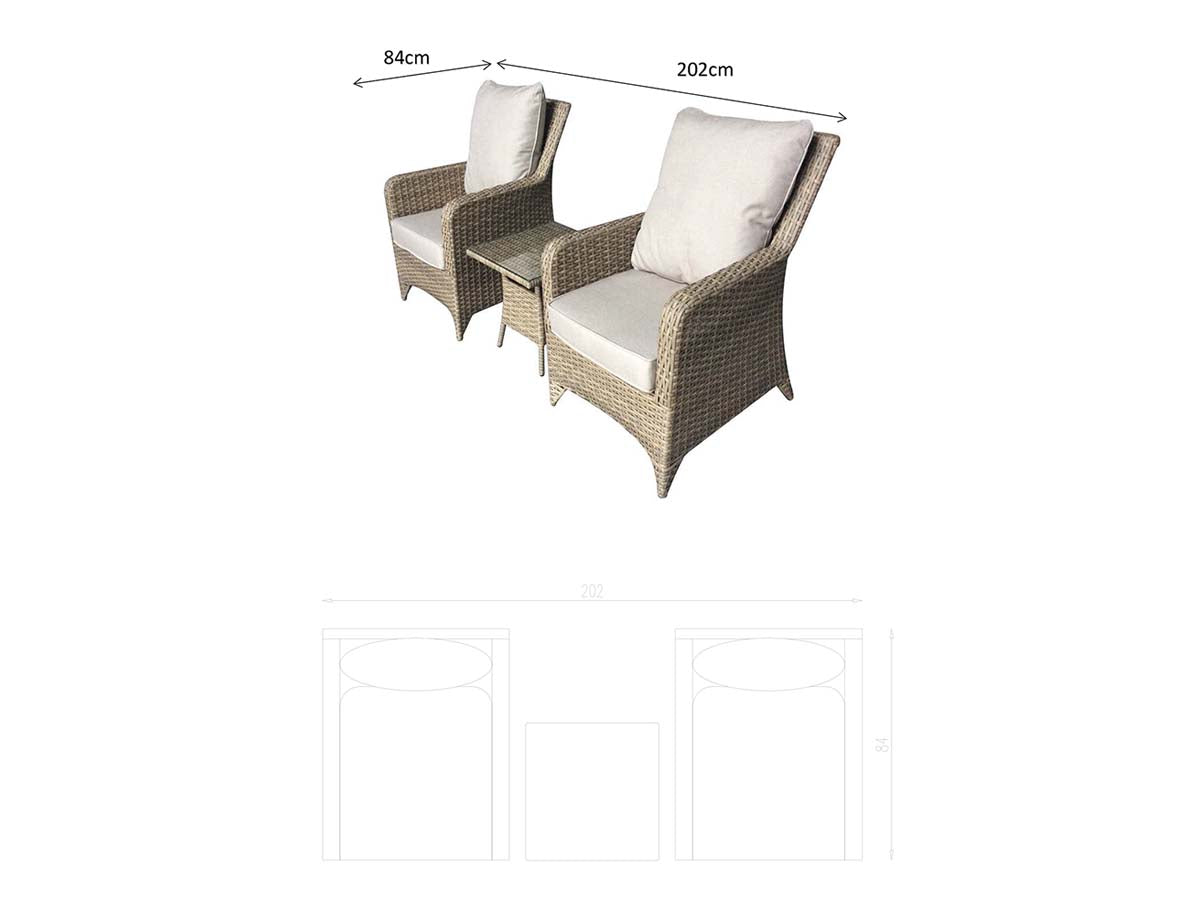Signature Weave Sarah 3-Piece Lounge Set - Grey
