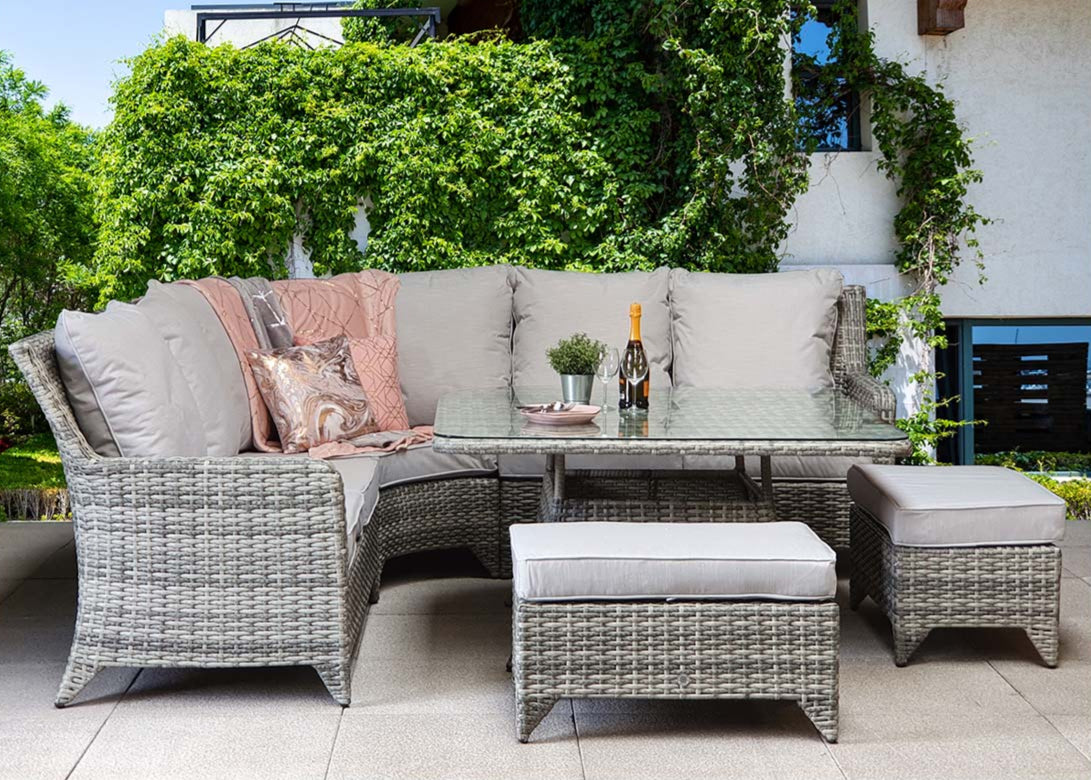 Signature Weave Sarah Corner Dining Set - Grey