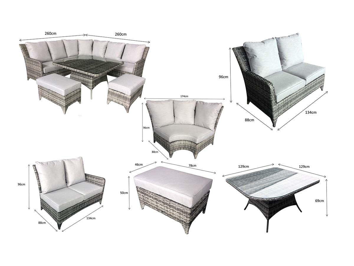 Signature Weave Sarah Corner Dining Set - Grey